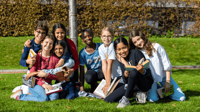 A group of students from the new reading programme for social and emotional learning