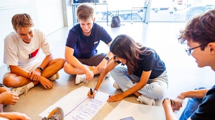 ISL Students brainstorming during the Now Leadership Training day