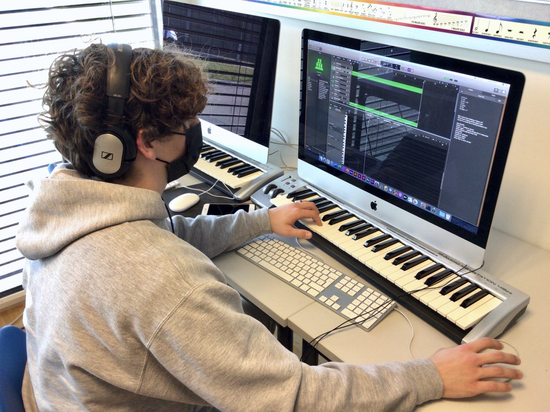 Students playing music at ISL