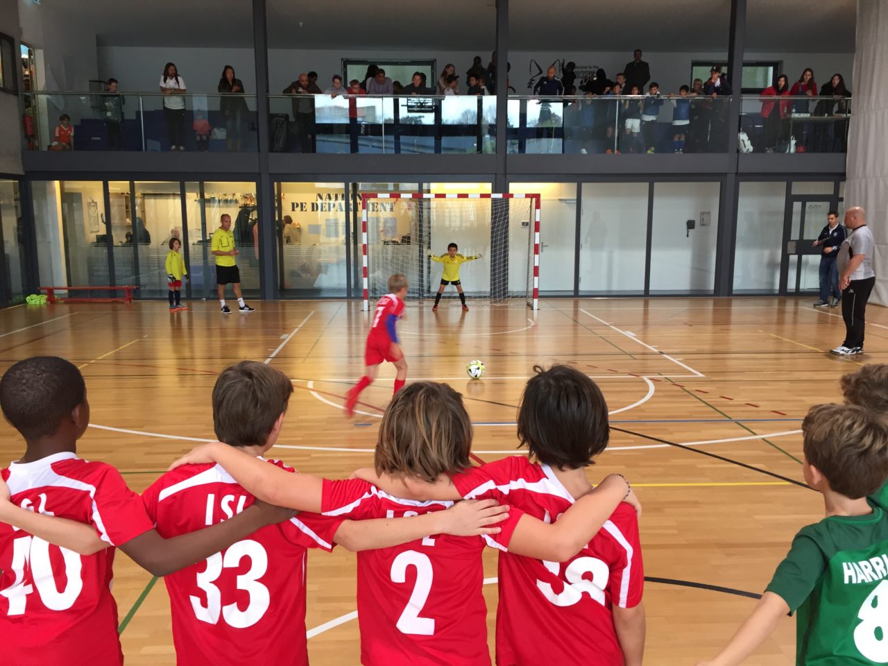 Indoor football game at International School of Lausanne